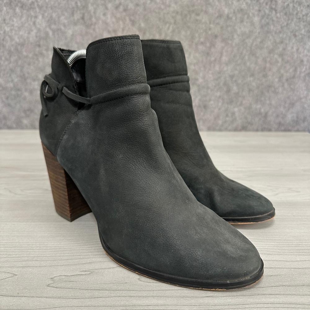 Gibson Latimer Rachel Ankle Boots Womens 11 Nubuck Leather Block Heel Bow